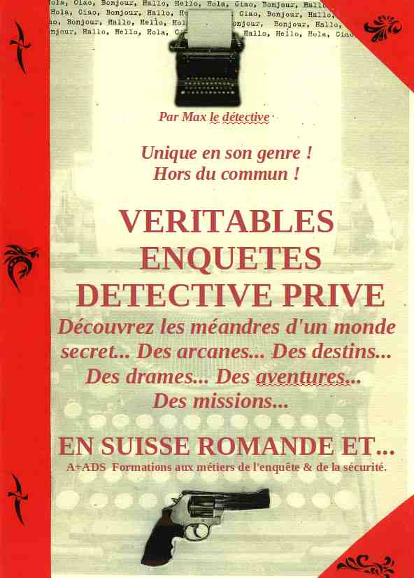 livre détective; livre détective privé; livre véritables enquêtes détective; livre cours détective; livre formation détective; livre technique cours détective; livre de cours et récréatif